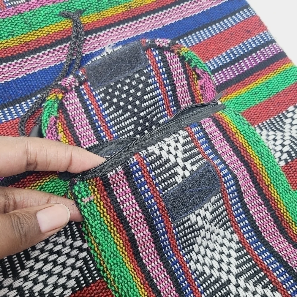 Unbranded | Multicolored Bohemian Baja Fabric Backpack or Bookbag (One Size)